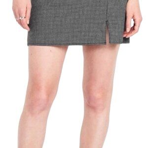 Old Navy Heritage Mini Lined Houndstooth Skirt Grey/Black XXL NWOT